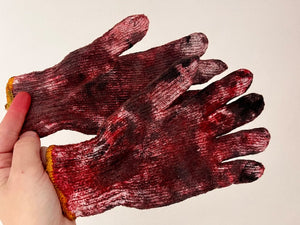 Bloody Dirty Work Gloves Prop