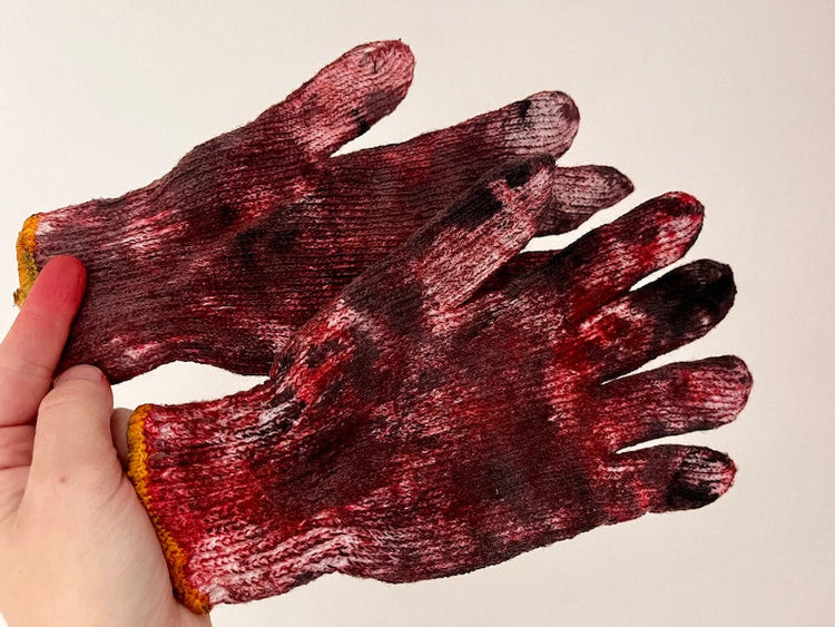 Bloody Dirty Work Gloves Prop