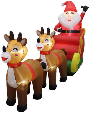 Inflatable Deer with Santa Christmas Lawn Inflatable 3m
