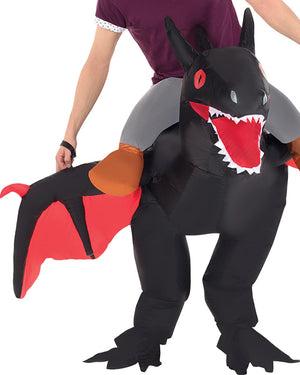 Black Dragon Ride On Inflatable Adult Costume