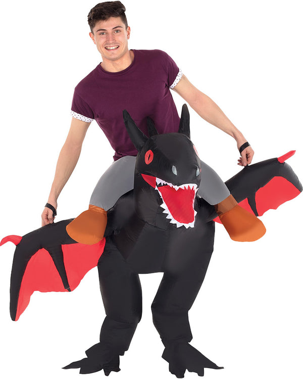 Black Dragon Ride On Inflatable Adult Costume