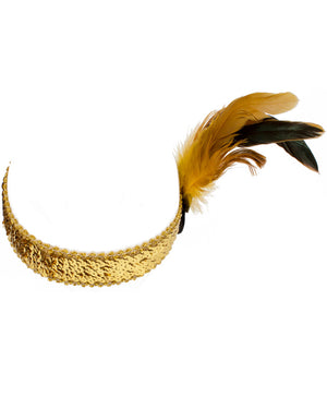 20s Gold Feather Flapper Headband
