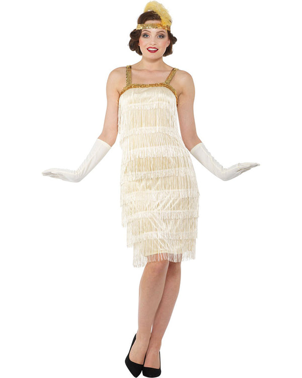 20s Ivory Flapper Dress Womens Costume