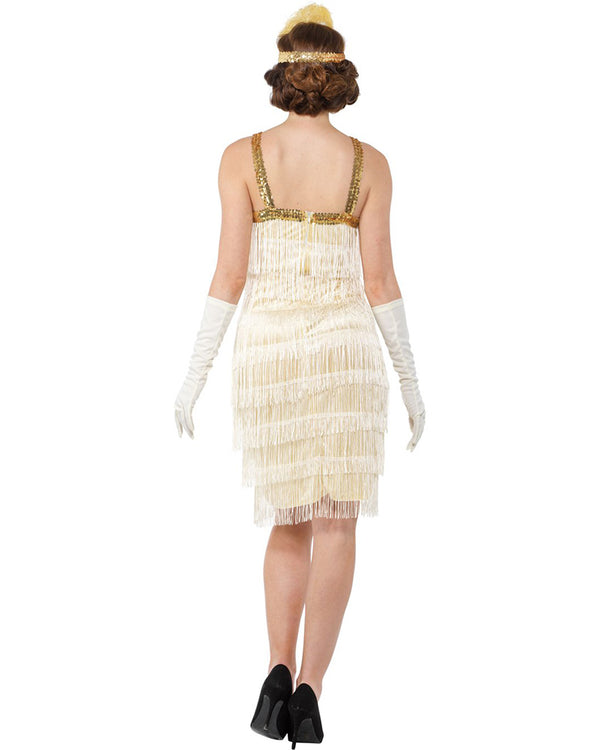 20s Ivory Flapper Dress Womens Costume