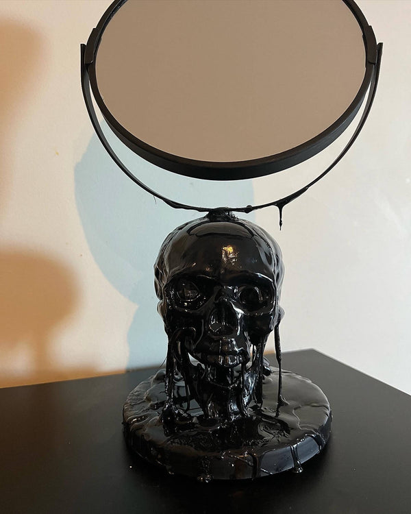 Double Sided Melting Skull Mirror