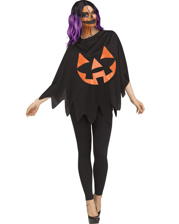 Jack O Lantern Poncho Womens Costume