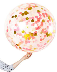 Pink Shimmer Jumbo Confetti Balloon 90cm