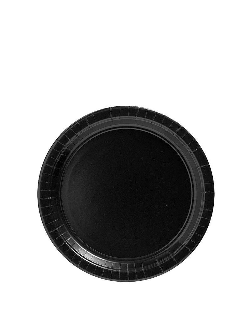 Jet Black 17cm Round Paper Plates Pack of 20