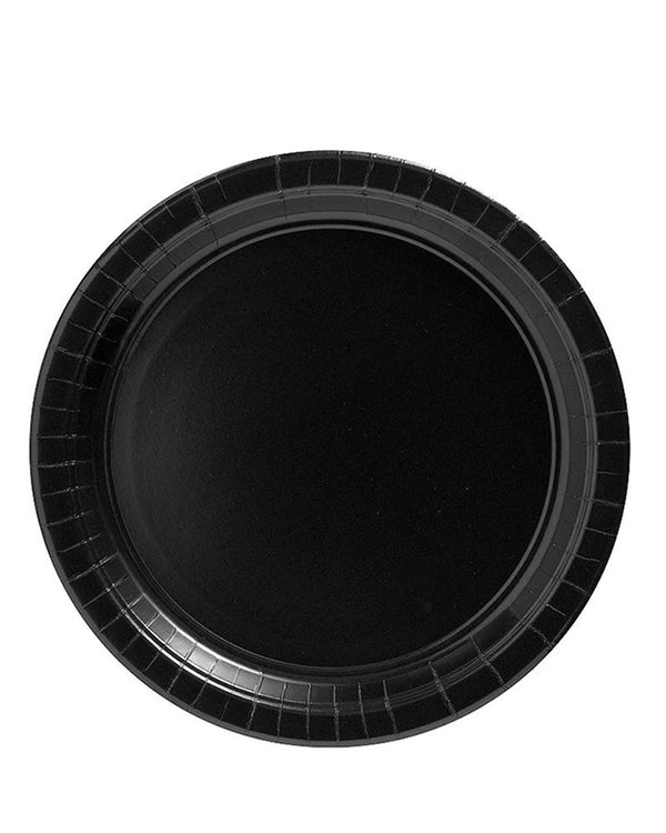 Jet Black 23cm Round Paper Plates Pack of 20
