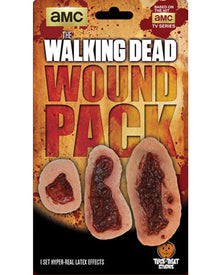 The Walking Dead Walker Wounds FX Appliance Transfer Prosthetic Wound Pack of 3 For Halloween