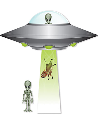 Jumbo Flying Saucer Cutouts Pack of 4