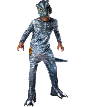 Jurassic World Velociraptor Blue Lenticular Deluxe Boys Costume