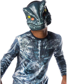 Jurassic World Velociraptor Blue Lenticular Deluxe Boys Costume