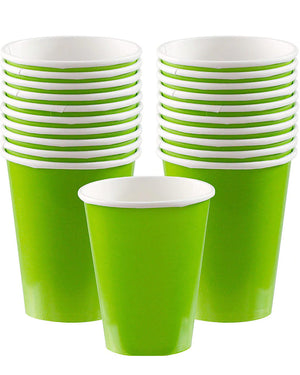 Kiwi Green 266ml Paper Cups Pack of 20