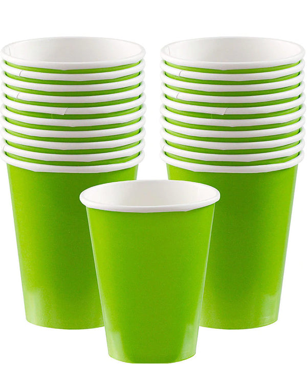 Kiwi Green 266ml Paper Cups Pack of 20