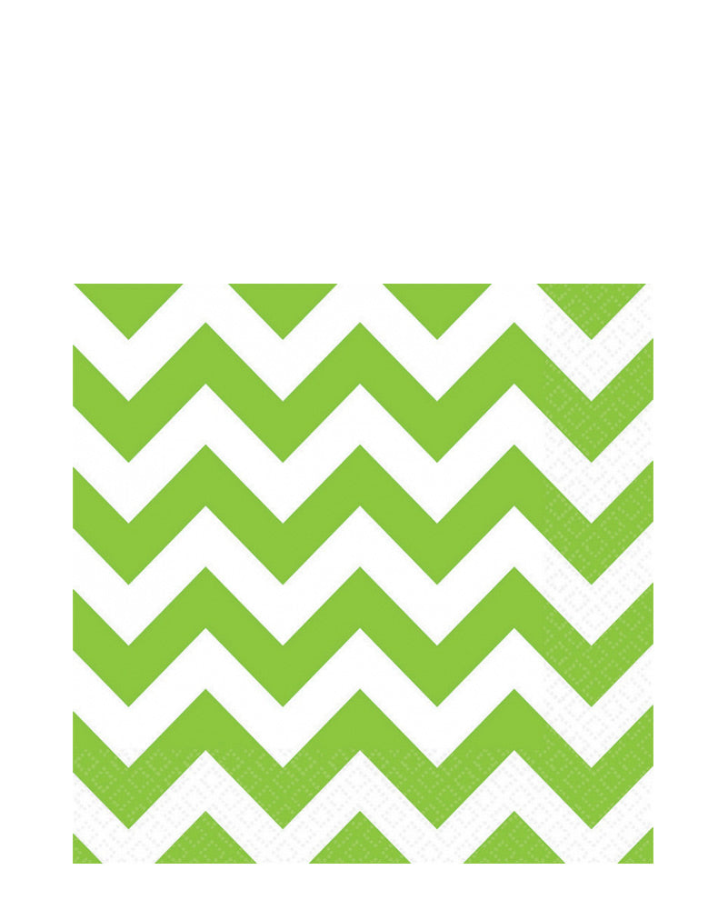 Kiwi Green Chevron Lunch Napkins Pack of 16