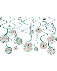 Koala Hanging Swirl Decorations Pack of 12