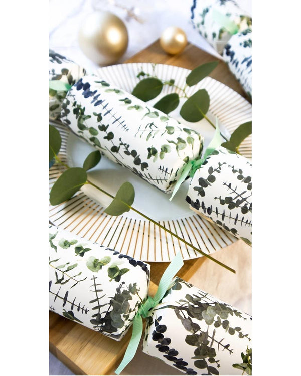 Kraft Eucalyptus Christmas Crackers Pack of 12