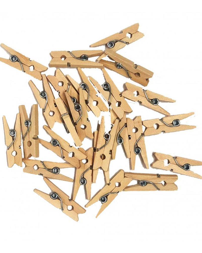 Kraft Mini Wooden Pegs Pack of 25