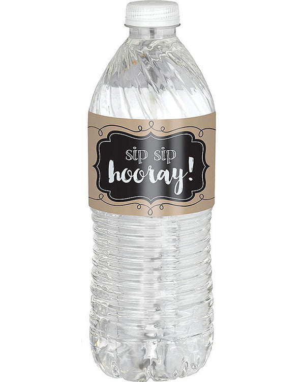 Kraft Paper Water Bottle Labels Pack of 24