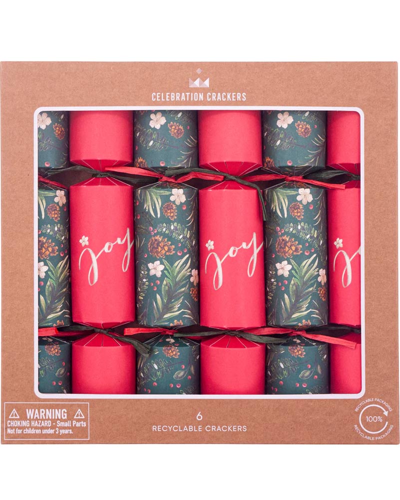 Kraft Winter Foliage Christmas Crackers Pack of 6