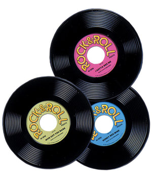 50s Plastic Assorted Records Props Pack of 3