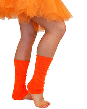 Fluro Orange 80s Leg Warmers