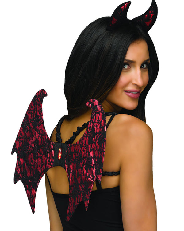 Lace Devil Wings and Horn Set