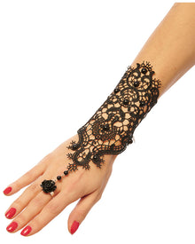 Lace Sleevelette with Rose Ring