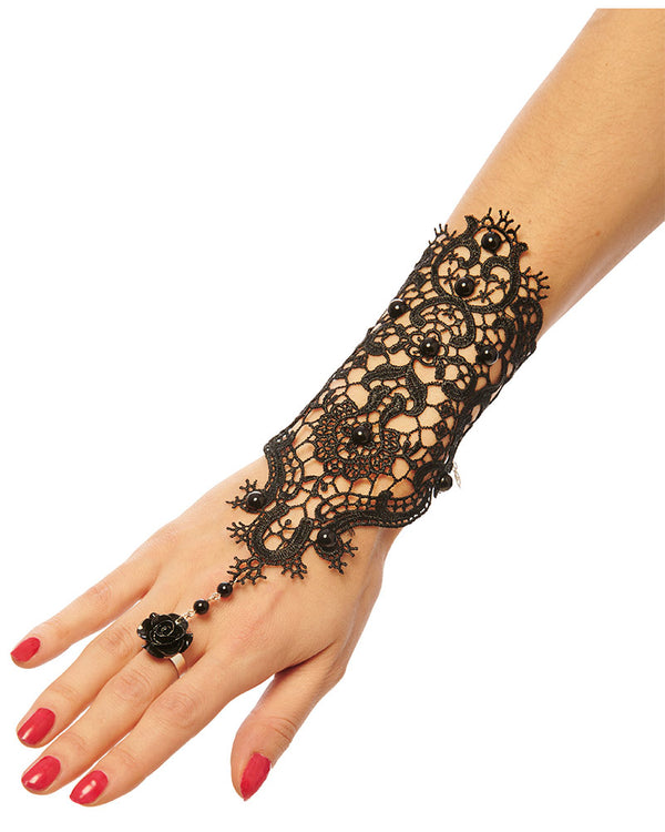 Lace Sleevelette with Rose Ring