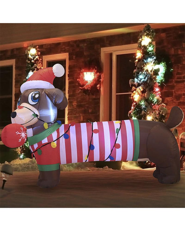 Large Chrsitmas Puppy Lawn Inflatable 1.8m