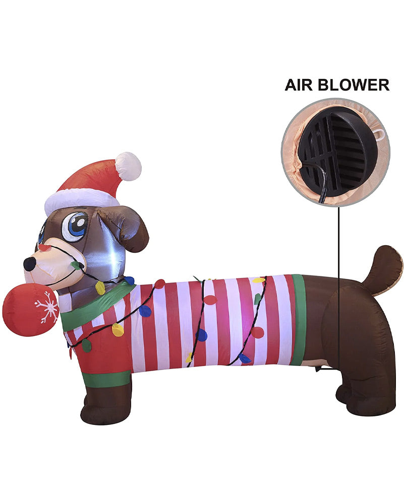 Large Chrsitmas Puppy Christmas Lawn Inflatable 1.8m