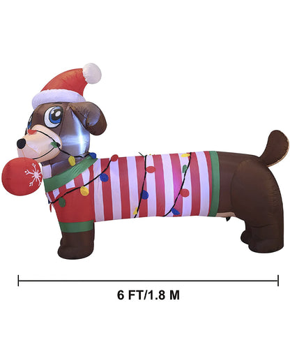 Large Chrsitmas Puppy Christmas Lawn Inflatable 1.8m