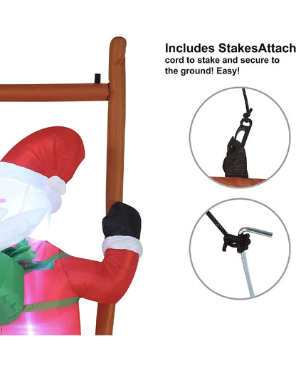 Large Climbing Santa Christmas Lawn Inflatable 1.8m