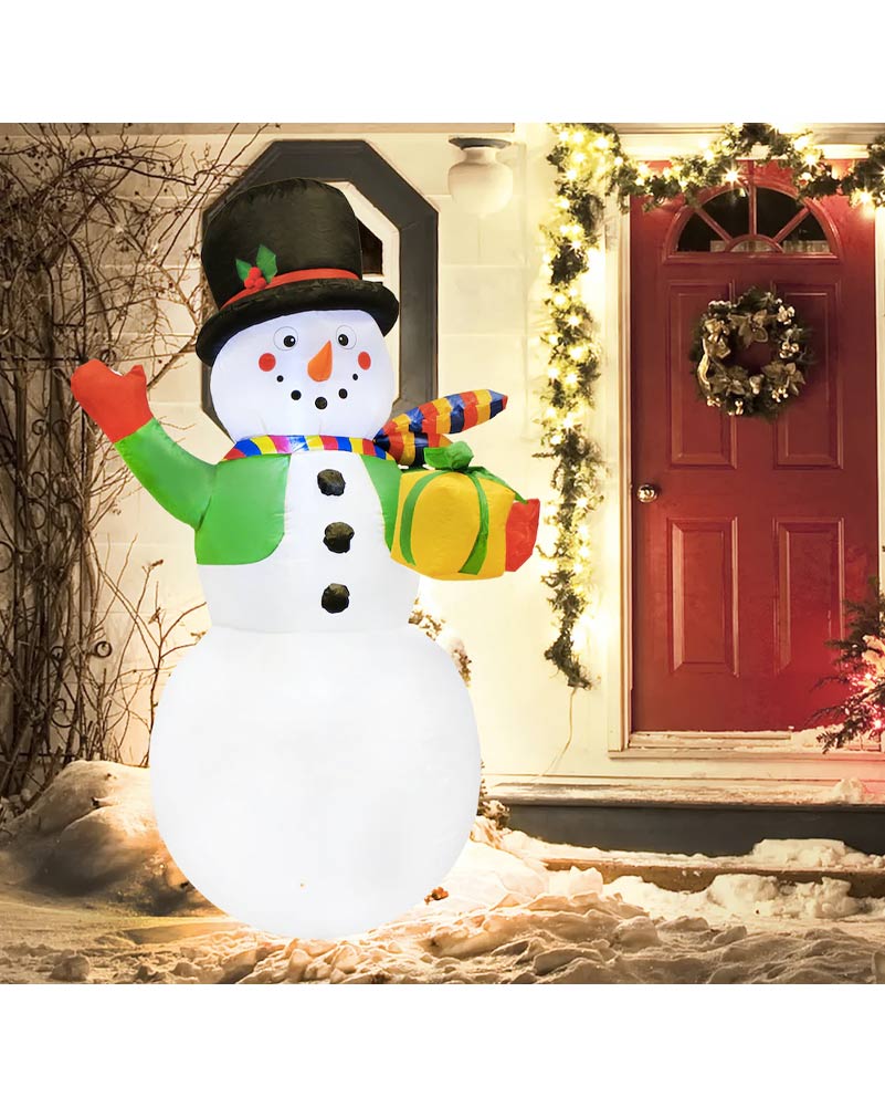 Large Gifting Snowman Christmas Lawn Inflatable 2.1m