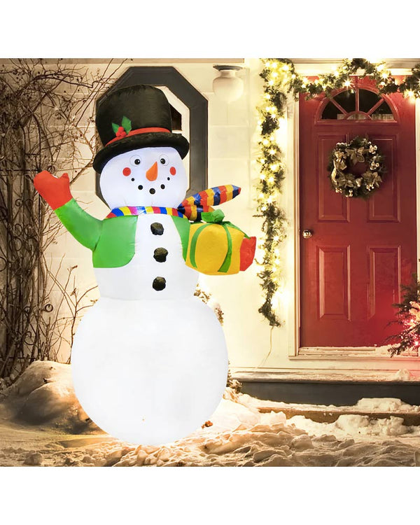 Large Gifting Snowman Lawn Inflatable 2.1m