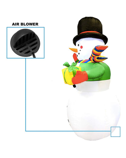 Large Gifting Snowman Christmas Lawn Inflatable 2.1m