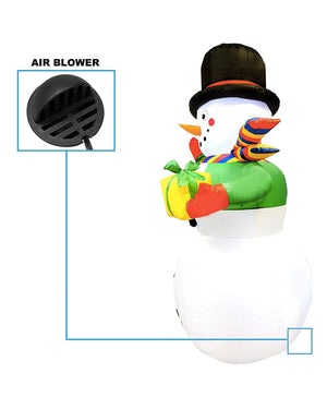 Large Gifting Snowman Lawn Inflatable 2.1m