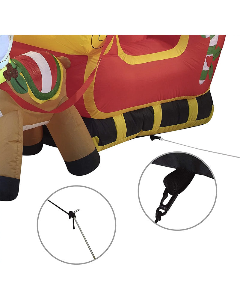 Large Santa on Cute Sleigh Christmas Lawn Inflatable 1.8m