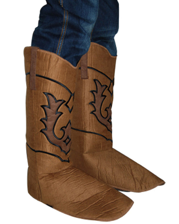 Brown Suede Cowboy Mens Boot Covers