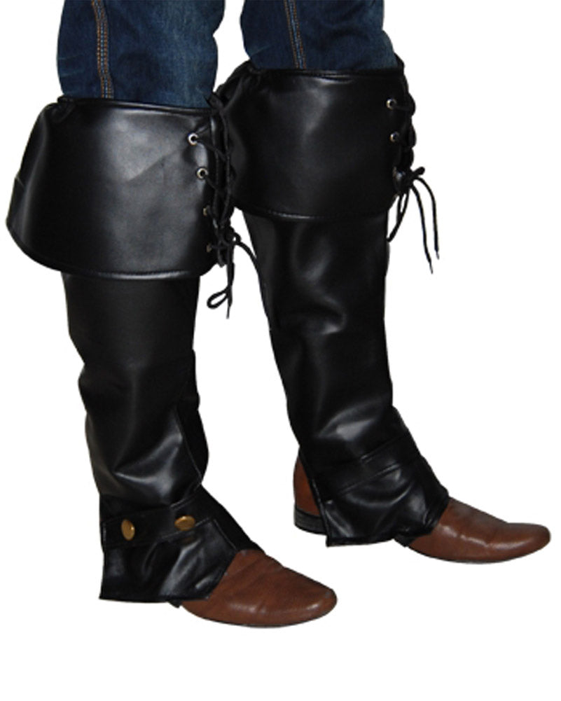 Black Lace Up Pirate Boot Covers