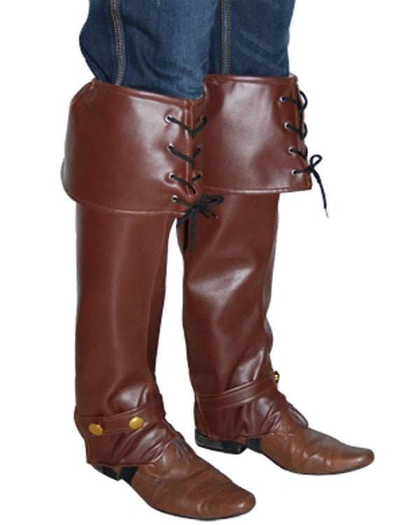 Brown Lace Up Pirate Boot Covers