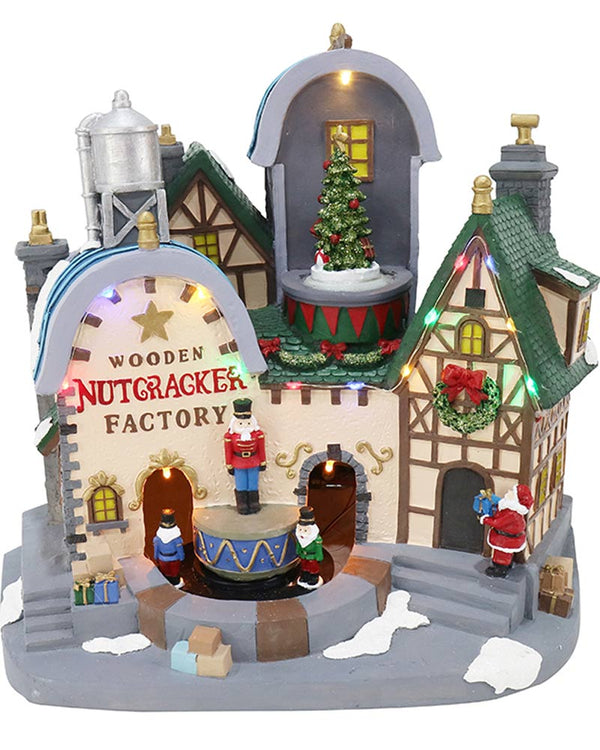 Animated Christmas LED Musical Nutcracker Factory 33cm