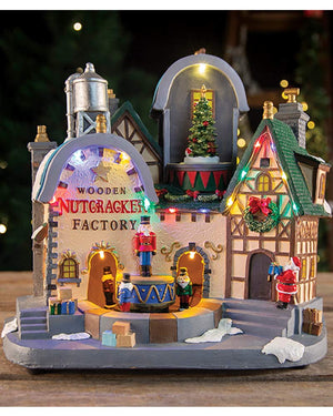 Animated Christmas LED Musical Nutcracker Factory 33cm
