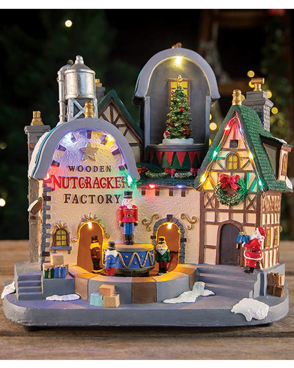 Animated Christmas LED Musical Nutcracker Factory 33cm