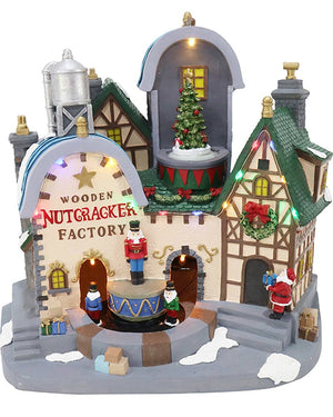 Animated Christmas LED Musical Nutcracker Factory 33cm