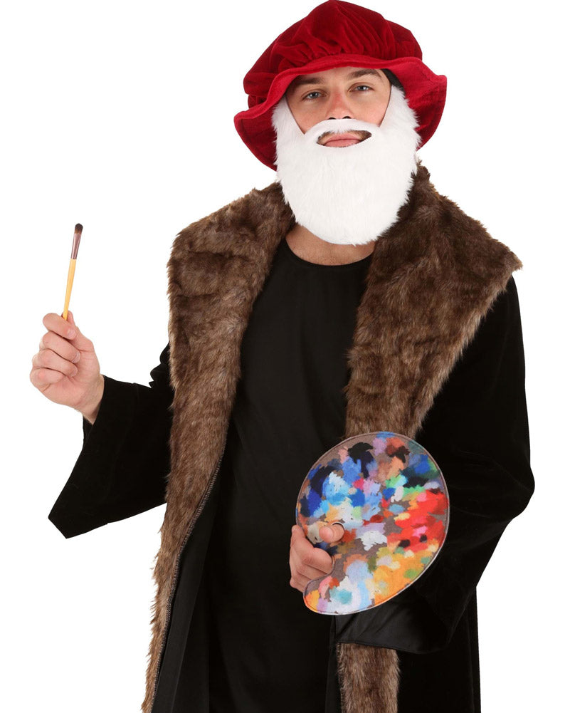Leonardo da Vinci Deluxe Hat Beard Mustache and Palette Costume Set