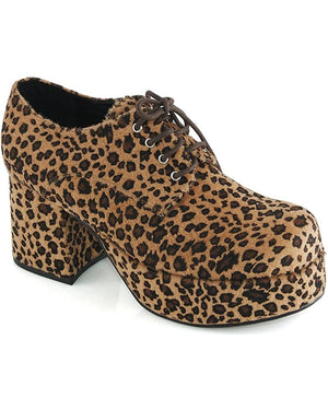70s Leopard Pimp Platform Mens Shoes