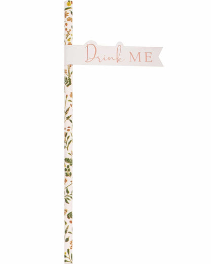 Lets Par Tea Floral Paper Straws Pack of 20