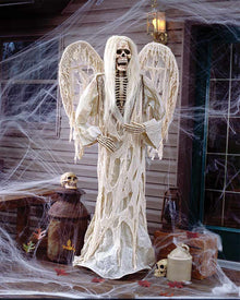 Ivory Lifesized Gauze Greeter Demon with Wings 1.8m
